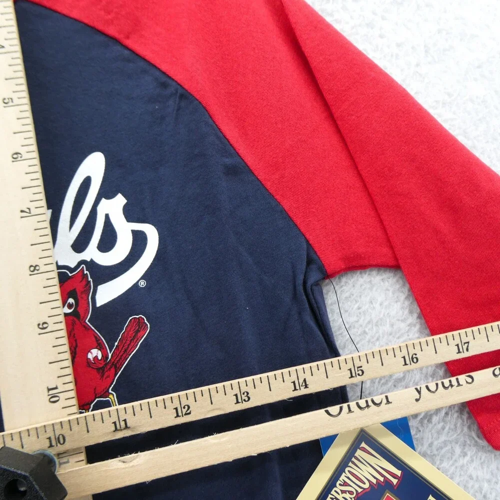 St‎ Louis Cardinals Shirt Boys Medium Blue '47 Brand 3/4 Sleeve Kids Youth New